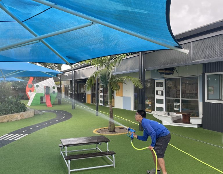 H-PRO EASILY CLEAN AND REMOVE MOULD FROM SHADE SAILS IN CHILDCARE 2